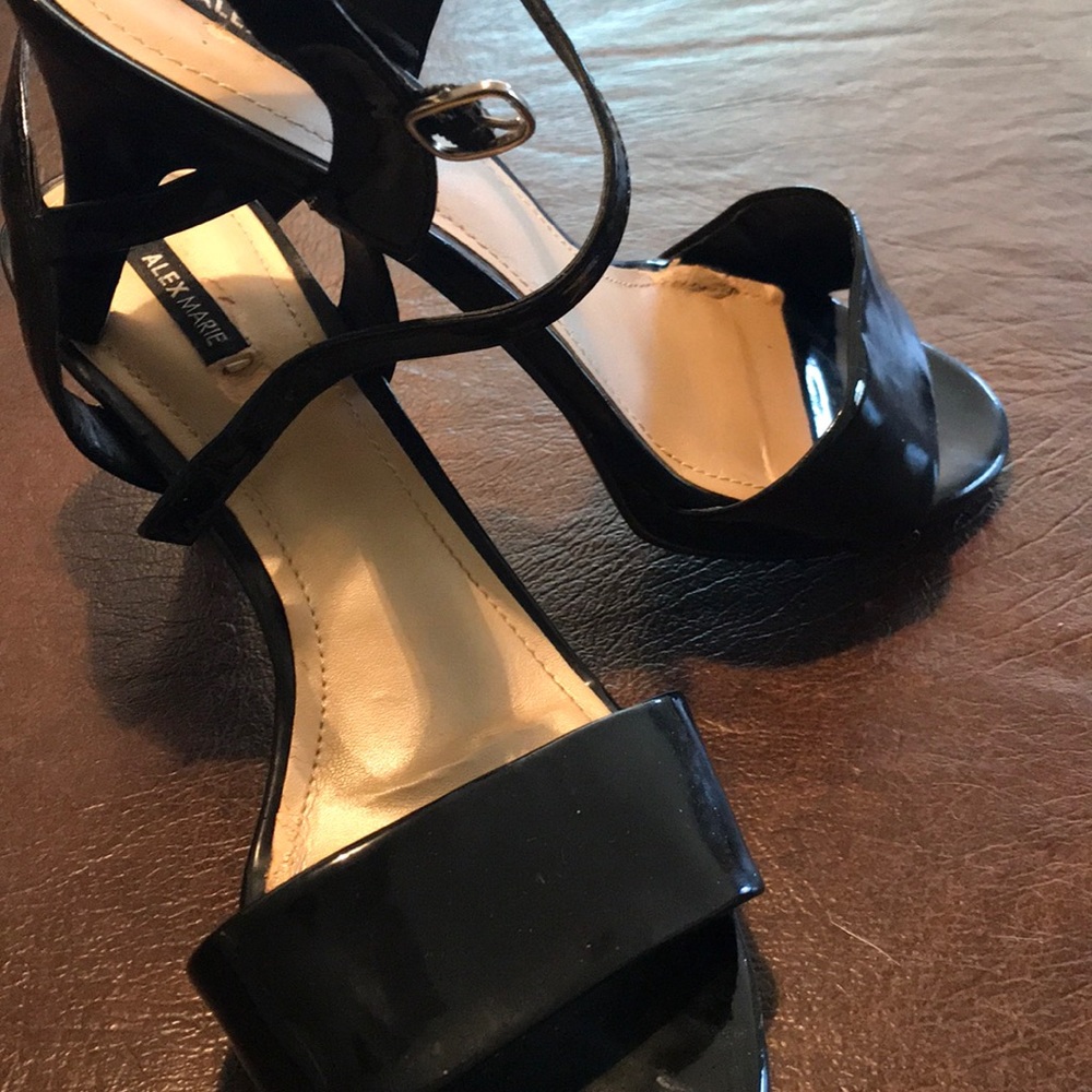 Black patent leather sandals